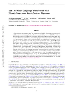 VoLTA: Vision-Language Transformer with Weakly-Supervised Local-Feature
  Alignment