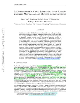 Self-supervised Video Representation Learning with Motion-Aware Masked
  Autoencoders