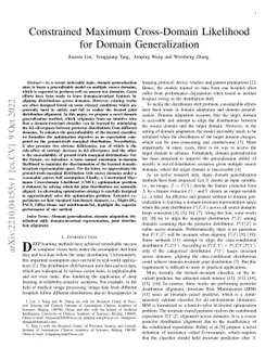 Constrained Maximum Cross-Domain Likelihood for Domain Generalization