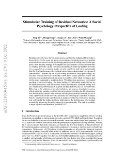 Stimulative Training of Residual Networks: A Social Psychology
  Perspective of Loafing