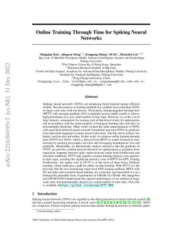 Online Training Through Time for Spiking Neural Networks