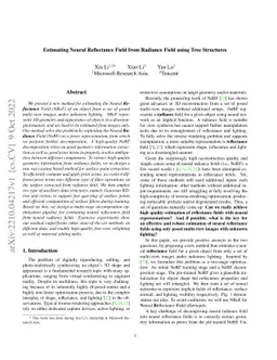 Estimating Neural Reflectance Field from Radiance Field using Tree
  Structures