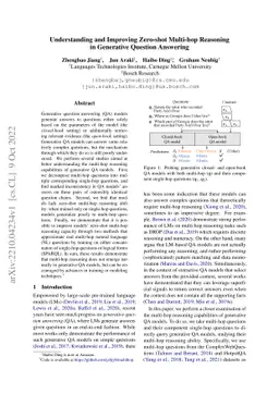 Understanding and Improving Zero-shot Multi-hop Reasoning in Generative
  Question Answering