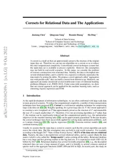 Coresets for Relational Data and The Applications