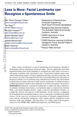 Less is More: Facial Landmarks can Recognize a Spontaneous Smile
