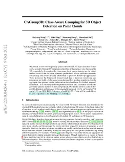 CAGroup3D: Class-Aware Grouping for 3D Object Detection on Point Clouds