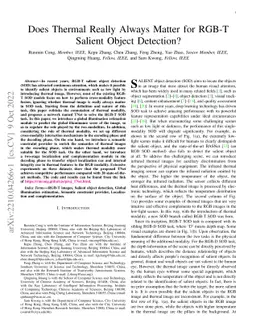 Does Thermal Really Always Matter for RGB-T Salient Object Detection?