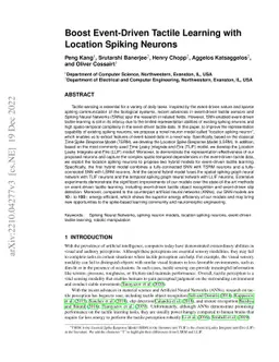 Boost Event-Driven Tactile Learning with Location Spiking Neurons