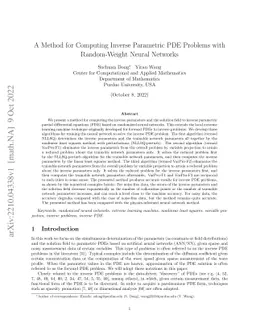 A Method for Computing Inverse Parametric PDE Problems with
  Random-Weight Neural Networks