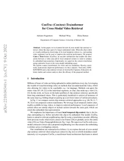 ConTra: (Con)text (Tra)nsformer for Cross-Modal Video Retrieval