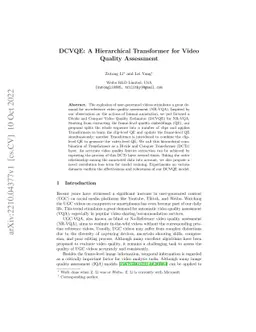 DCVQE: A Hierarchical Transformer for Video Quality Assessment
