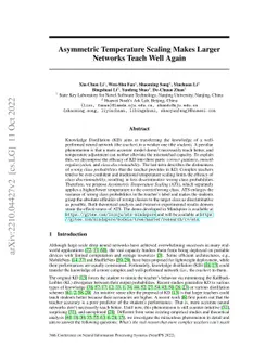 Asymmetric Temperature Scaling Makes Larger Networks Teach Well Again