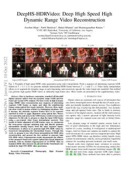 DeepHS-HDRVideo: Deep High Speed High Dynamic Range Video Reconstruction