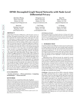 DPAR: Decoupled Graph Neural Networks with Node-Level Differential
  Privacy