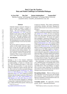 Don't Copy the Teacher: Data and Model Challenges in Embodied Dialogue