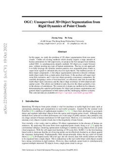 OGC: Unsupervised 3D Object Segmentation from Rigid Dynamics of Point
  Clouds