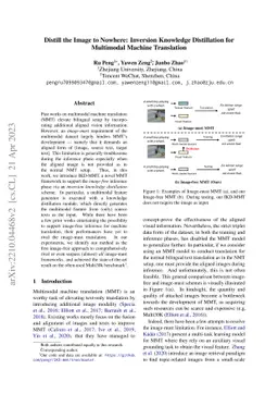 Distill the Image to Nowhere: Inversion Knowledge Distillation for
  Multimodal Machine Translation