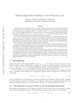 Optimal Eigenvalue Shrinkage in the Semicircle Limit
