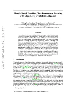 Margin-Based Few-Shot Class-Incremental Learning with Class-Level
  Overfitting Mitigation