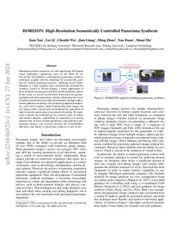 HORIZON: High-Resolution Semantically Controlled Panorama Synthesis