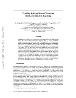 Training Spiking Neural Networks with Local Tandem Learning