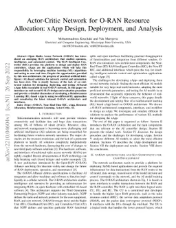 Actor-Critic Network for O-RAN Resource Allocation: xApp Design,
  Deployment, and Analysis