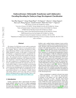 EmbryosFormer: Deformable Transformer and Collaborative
  Encoding-Decoding for Embryos Stage Development Classification