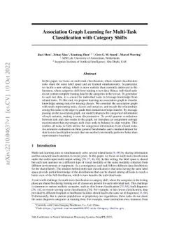 Association Graph Learning for Multi-Task Classification with Category
  Shifts