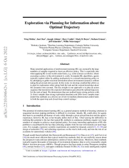 Exploration via Planning for Information about the Optimal Trajectory
