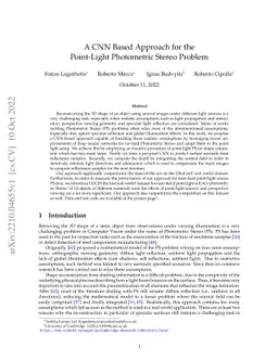 A CNN Based Approach for the Point-Light Photometric Stereo Problem
