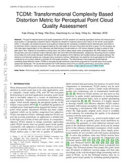 TCDM: Transformational Complexity Based Distortion Metric for Perceptual
  Point Cloud Quality Assessment