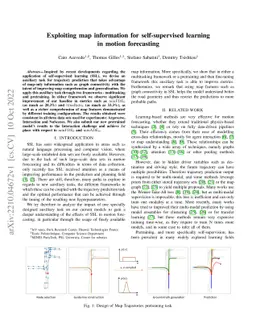 Exploiting map information for self-supervised learning in motion
  forecasting