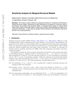 Sensitivity Analysis for Marginal Structural Models