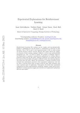Experiential Explanations for Reinforcement Learning