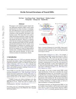 On the Forward Invariance of Neural ODEs