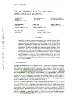 On the Importance of Calibration in Semi-supervised Learning