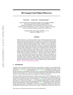 4D Unsupervised Object Discovery