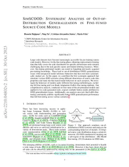 SimSCOOD: Systematic Analysis of Out-of-Distribution Generalization in
  Fine-tuned Source Code Models
