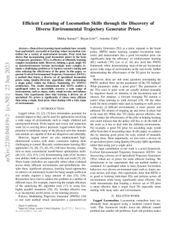 Efficient Learning of Locomotion Skills through the Discovery of Diverse
  Environmental Trajectory Generator Priors