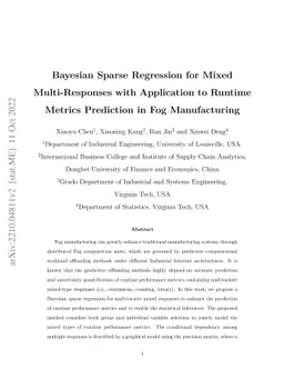 Bayesian Sparse Regression for Mixed Multi-Responses with Application to
  Runtime Metrics Prediction in Fog Manufacturing