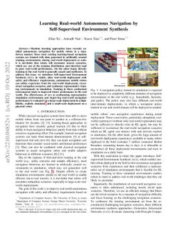 Learning Real-world Autonomous Navigation by Self-Supervised Environment
  Synthesis