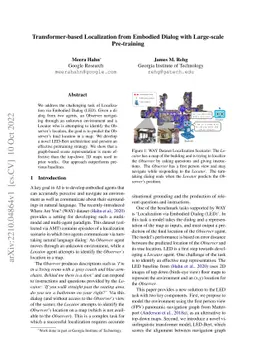 Transformer-based Localization from Embodied Dialog with Large-scale
  Pre-training