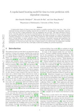 A copula-based boosting model for time-to-event prediction with
  dependent censoring