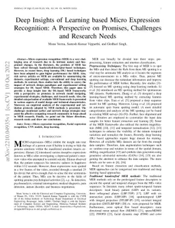 Deep Insights of Learning based Micro Expression Recognition: A
  Perspective on Promises, Challenges and Research Needs