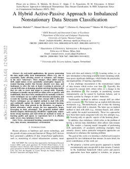 A Hybrid Active-Passive Approach to Imbalanced Nonstationary Data Stream
  Classification