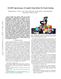 SLURP! Spectroscopy of Liquids Using Robot Pre-Touch Sensing