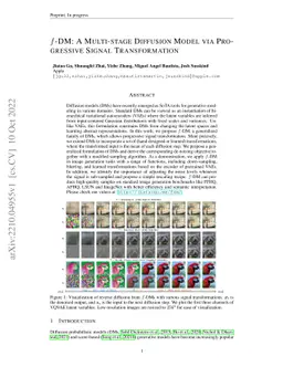 f-DM: A Multi-stage Diffusion Model via Progressive Signal
  Transformation