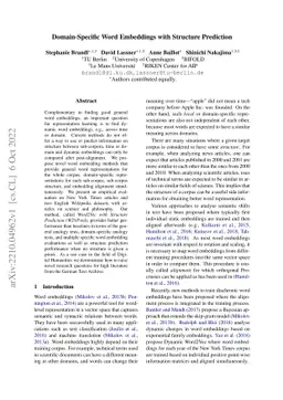 Domain-Specific Word Embeddings with Structure Prediction