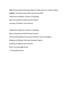 Domain-guided data augmentation for deep learning on medical imaging