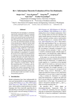 REV: Information-Theoretic Evaluation of Free-Text Rationales